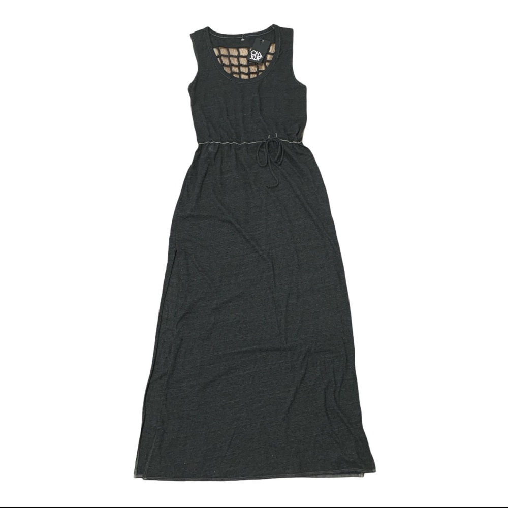 CHASER KNOT BACK HEATHER BLACK SLEEVELESS MAXI DRESS **NWT** - Picture 5 of 15